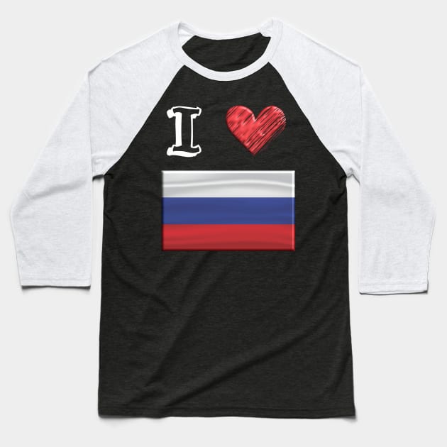 I love Flag from Russia Baseball T-Shirt by JG0815Designs